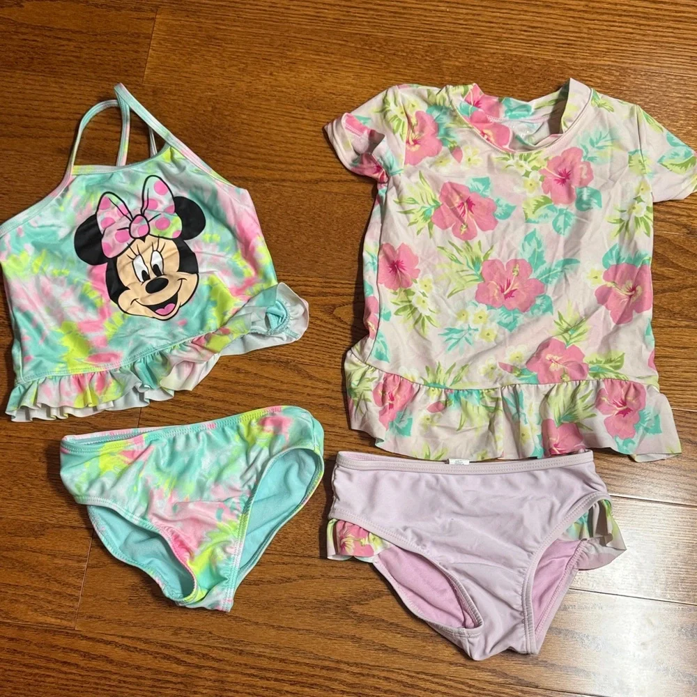 2/$10 4T/5T Kids Bikini Set Disney and Flowers